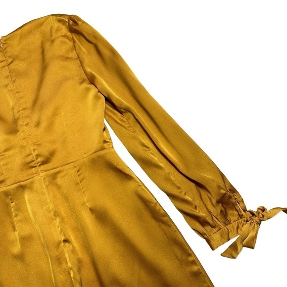 Lost + Wander Golden Yellow Dawn Satin Mini Dress Womens US S - Picture 9 of 10